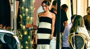 Meghan Markle’s Black and White Striped Tube Dress is Still Available
