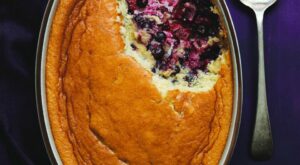 Blackcurrant and bay clafoutis