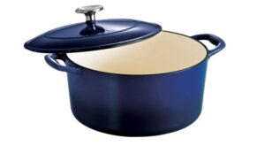 Tramontina Gourmet 5.5 qt. Round Enameled Cast Iron Dutch Oven in Gradated Cobalt with Lid 80131/075DS – The Home Depot