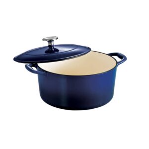 Tramontina Gourmet 5.5 qt. Round Enameled Cast Iron Dutch Oven in Gradated Cobalt with Lid 80131/075DS – The Home Depot