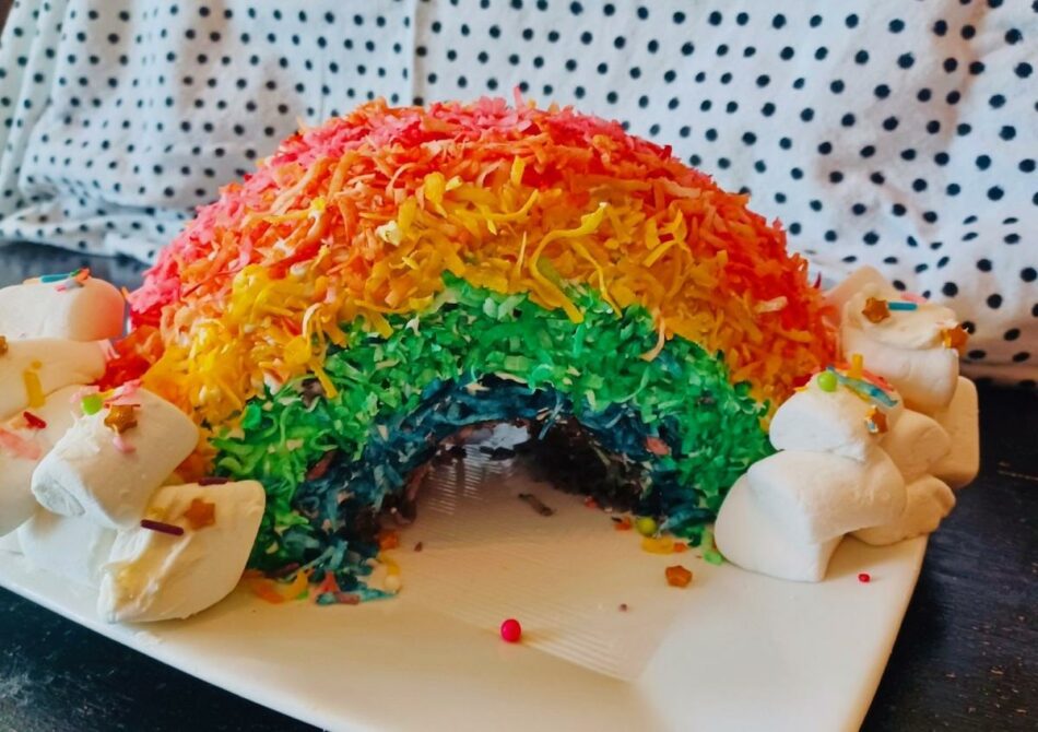 Pride Unprejudiced: This adorable rainbow cake is the sweet essence thereof.