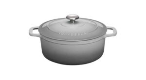 French Home Chasseur 2.6 qt. Celestial Grey French Enameled Cast Iron Round Dutch Oven CI_4720L_C190 – The Home Depot