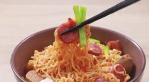 How to make attractive, easy-to-make beef sausage noodles and heart sausages