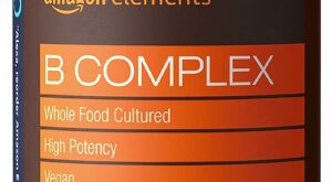 “Amazon Elements B Complex Supplement: Vegan, Gluten-Free, and Made with Whole Food Cultured Ingredients”