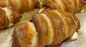 Brisket and Cheese Croissant | Croissants rolled up with cured Montreal-style brisket, gruyere & grain mustard?! We… we just lost our breath 😮‍💨 #FoodNetworkFinds
📍: Flour & Weirdoughs! | By Food Network – Facebook