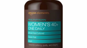 “Amazon Elements Women’s 40+ One Daily Multivitamin – 21 Vitamins and Minerals, Whole Food Cultured, Vegan and Gluten-Free”