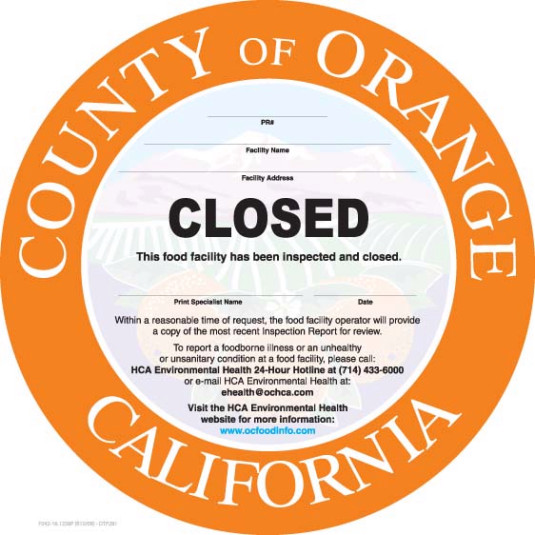 Orange County restaurants shut down by health inspectors (Aug. 10-17)