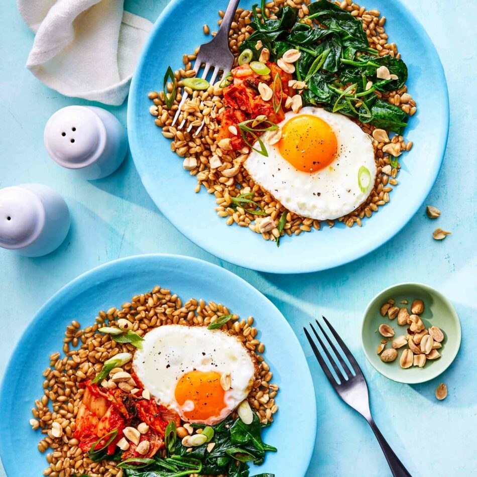 Spinach & Fried Egg Grain Bowls