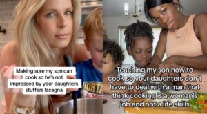 ‘Boy moms’ receive backlash for teaching sons how to cook – but for the wrong reason