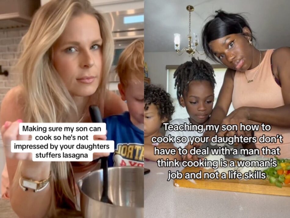 ‘Boy moms’ called out for logic behind teaching their sons to cook