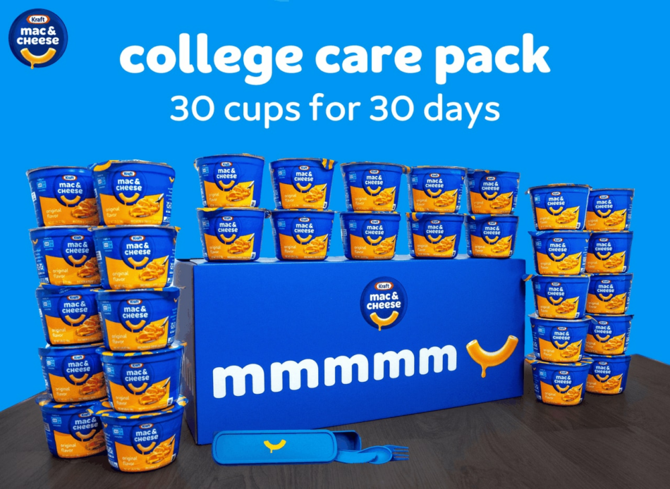 Kraft’s new comforting, cheesy college care package is available to buy on Amazon