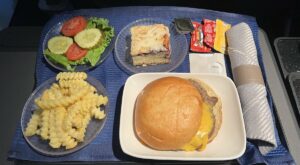 United Airlines’ First Class Burger & Fries…