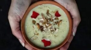 Shahi Phirni to end the meal on a sweet note. Recipe inside