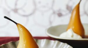 Rosé poached pears