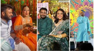Swara Bhasker, Fahad Ahmad twin in green at sangeet, show off their mehendi. See pics