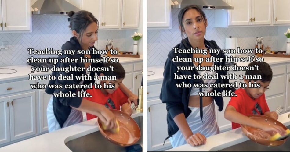 Mom Teaches Sons How To Share Household Responsibilities So Their Future Partners Can Be Equals
