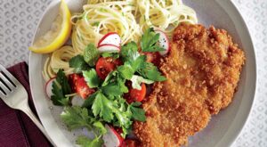 Crispy Chicken Cutlets with Butter-Chive Pasta Recipe