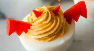 All You Need Is Bell Peppers To Give Deviled Eggs A Spooky Vibe