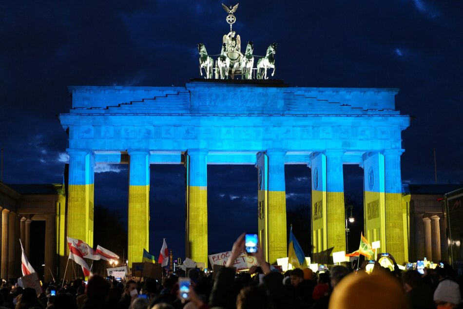 Cities Light Up in Solidarity with Ukraine
