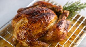 Whole roasted chicken with mandarin and mulled wine spices