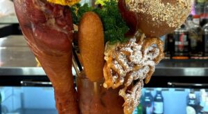 A Bloody Mary gets State Fair of Texas spin with corndog, funnel cake, turkey leg garnish