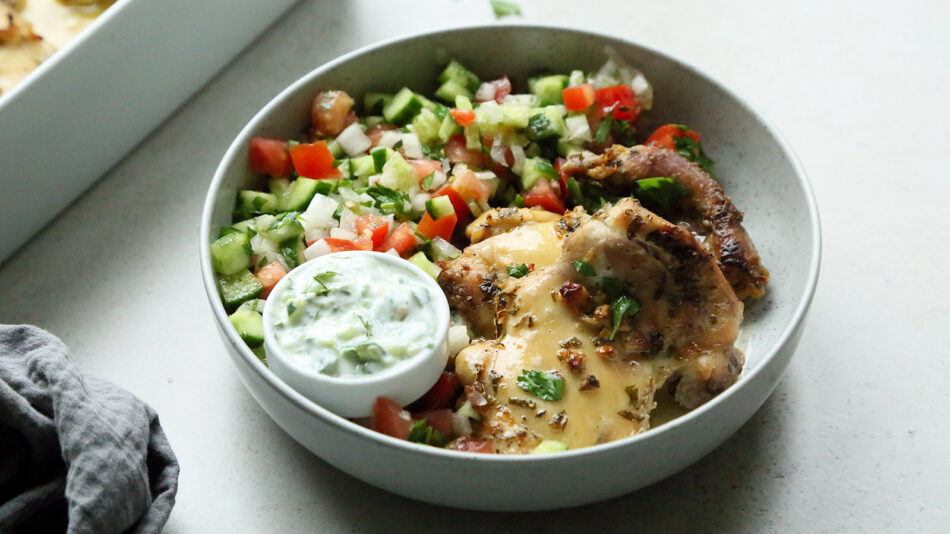 Garlicky Greek Baked Chicken And Tzatziki Recipe – Tasting Table