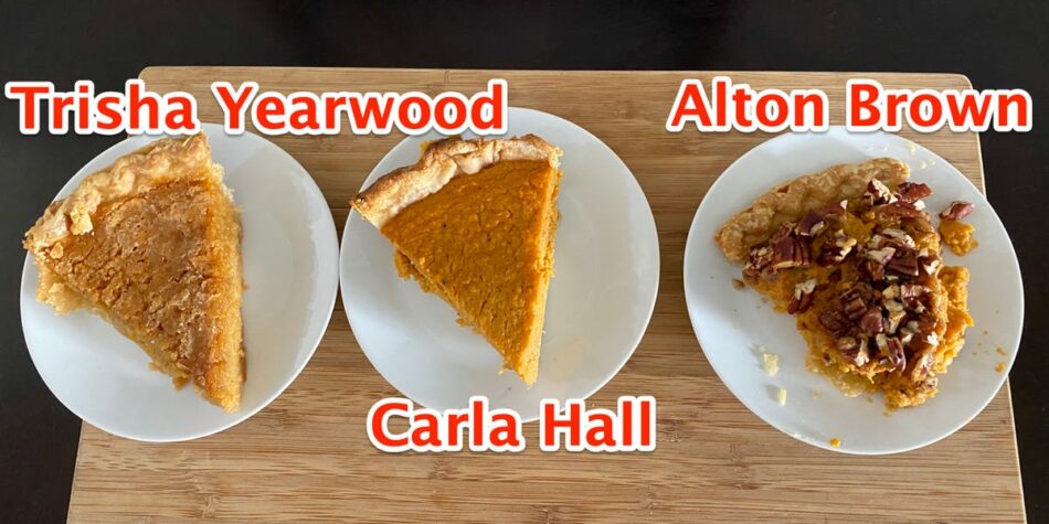 I tried sweet-potato pie recipes from Trisha Yearwood, Alton Brown, and Carla Hall. The best had an easy homemade crust.